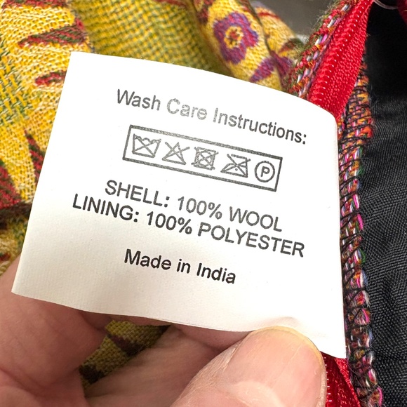 pillow cover SURYA wool weave floral 19x19 zip close NWT 1 cover boho hippie - Picture 5 of 11